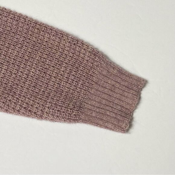 American Eagle Blush Pink Waflle Knit Wool Blend 1/4 Zip Sweater Women's Size L - Picture 11 of 16